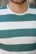 Erkek çift Renk Pamuklu örme Kumaş Kısa Kollu T-shirt resmi